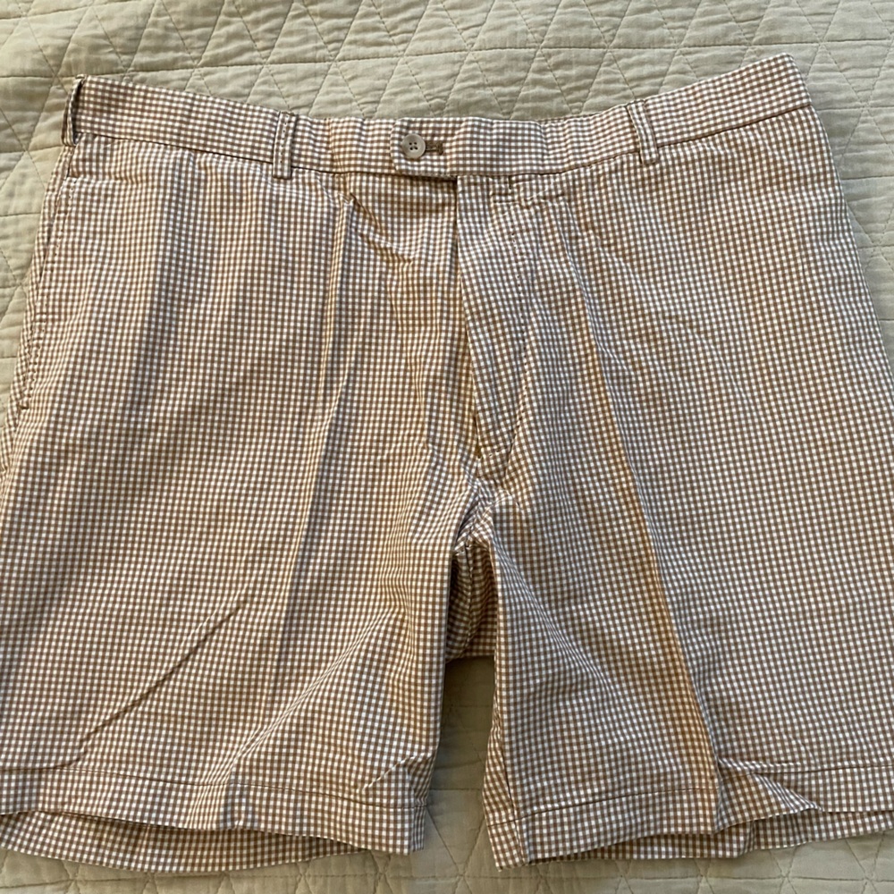 Peter Millar Mini Gingham Check Flat Front Short … - image 2